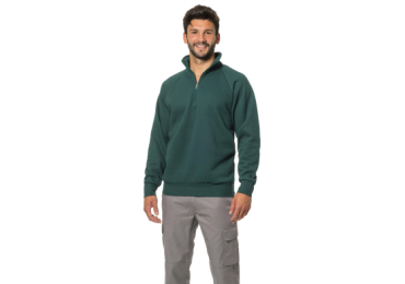 FELPA ZIP CORTA BOTTIGLIA COTTON