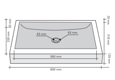 LAVABO RETTANGOLARE NERO IN PIETRA NATURALE