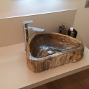 PEZZO UNICO LAVABO FOSSILE LEGNO 