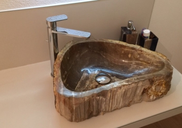 PEZZO UNICO LAVABO FOSSILE LEGNO 