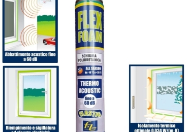 Schiuma poliuretanica elastica termo acustica per pistola