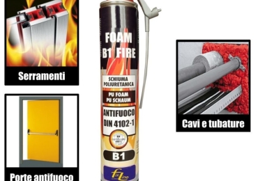 Schiuma poliuretanica B1 resistente al fuoco