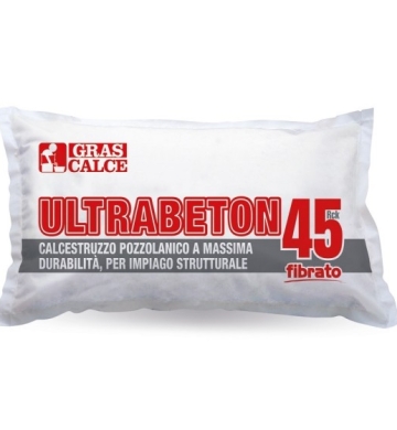 Calcestruzzo Ultrabeton 45 Fibrato 25 kg Gras Calce predosato pozzolanico