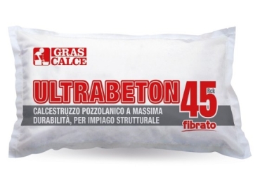 Calcestruzzo Ultrabeton 45 Fibrato 25 kg Gras Calce predosato pozzolanico