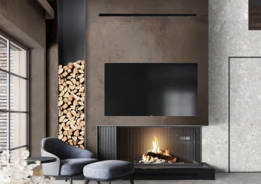 Pavimento in gres porcellanato effetto metallo corten